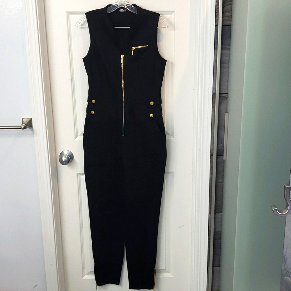Venus Jumpsuit with Gold Accents